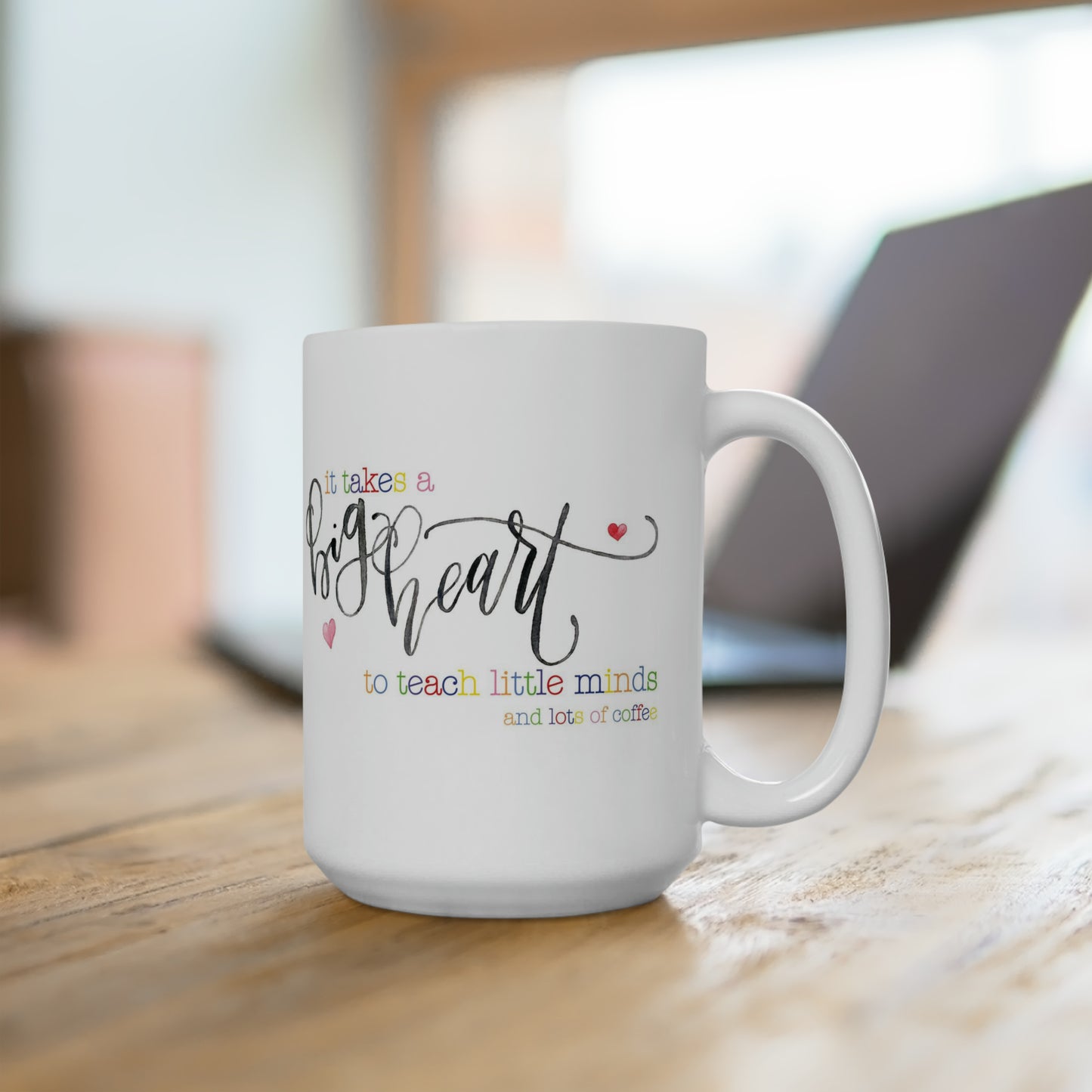 Big Heart Teacher Mug, Preschool Pre K Kindergarten Teacher Gift