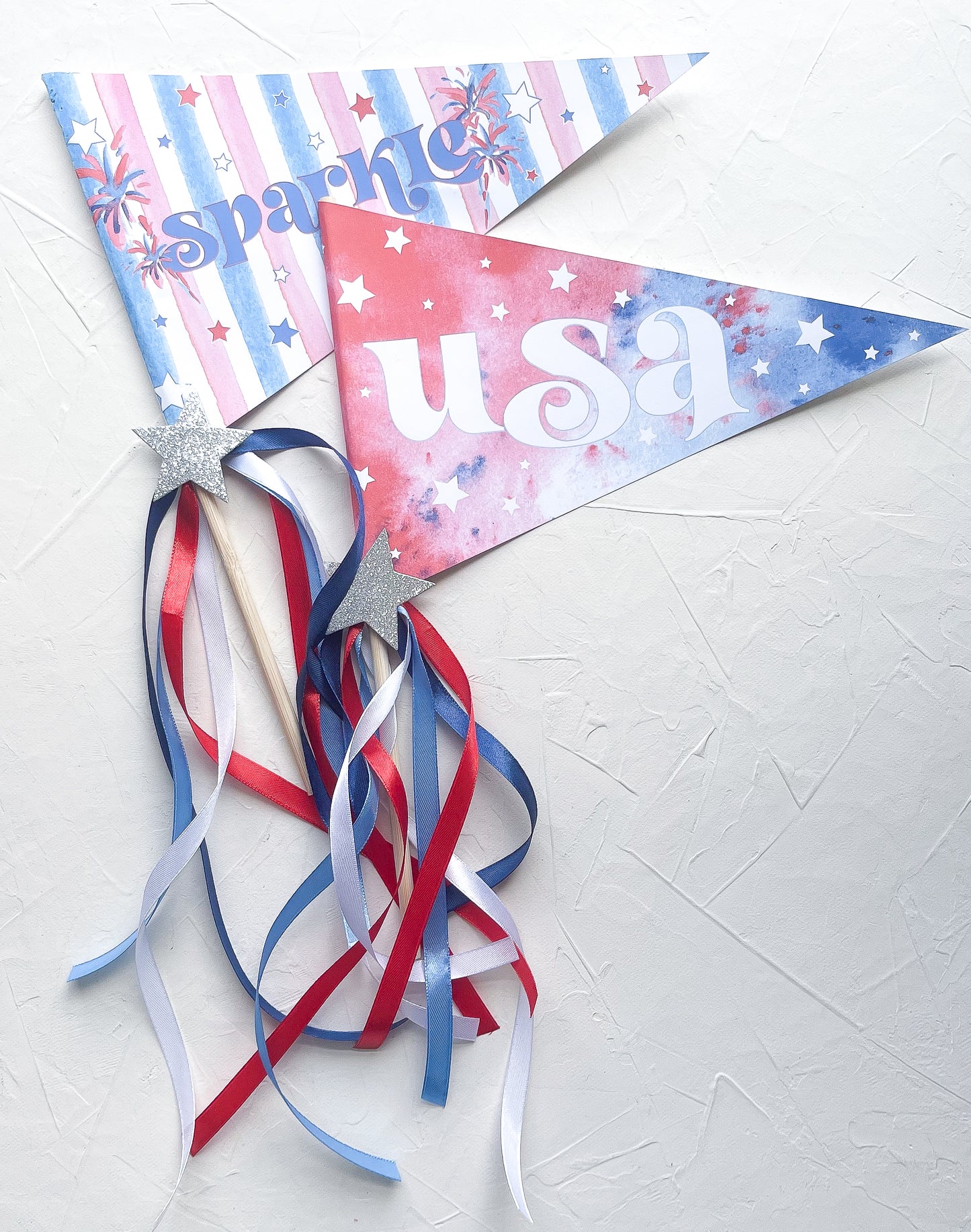 USA, 4th of JULY Party Flags- Printable Download