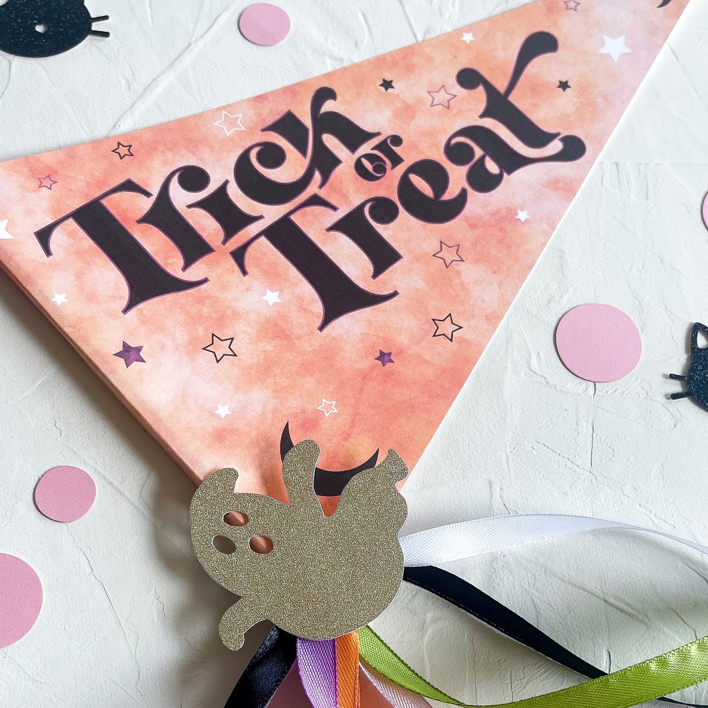 Halloween Party Flag, Party Pennant Flag, Trick or Treat Sign for Kids
