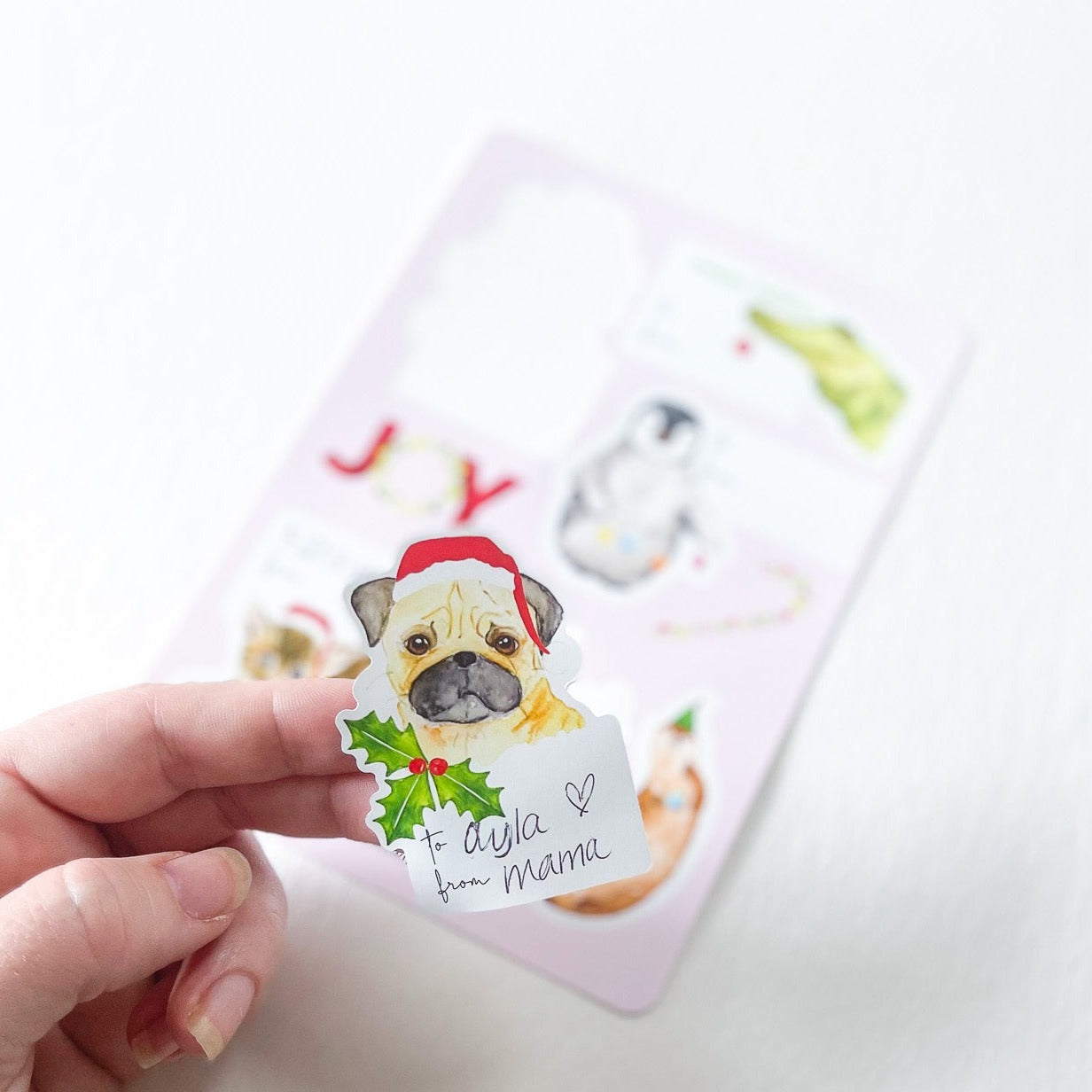 Holiday Animal Gift Sticker Sheet
