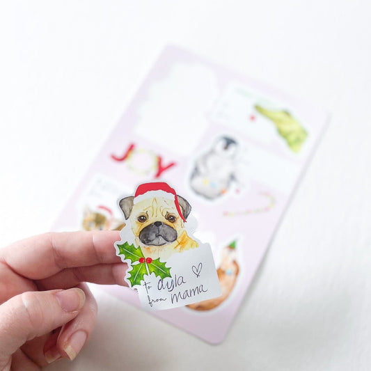 Holiday Animal Gift Sticker Sheet