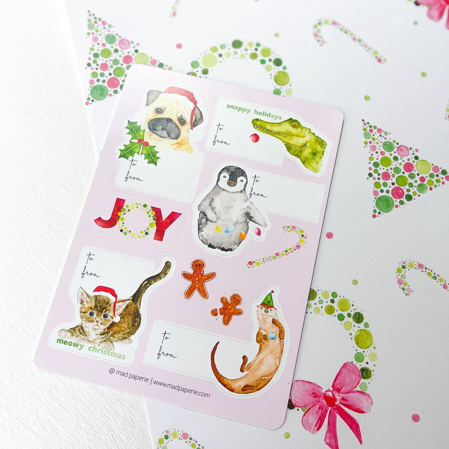 Holiday Animal Gift Sticker Sheet