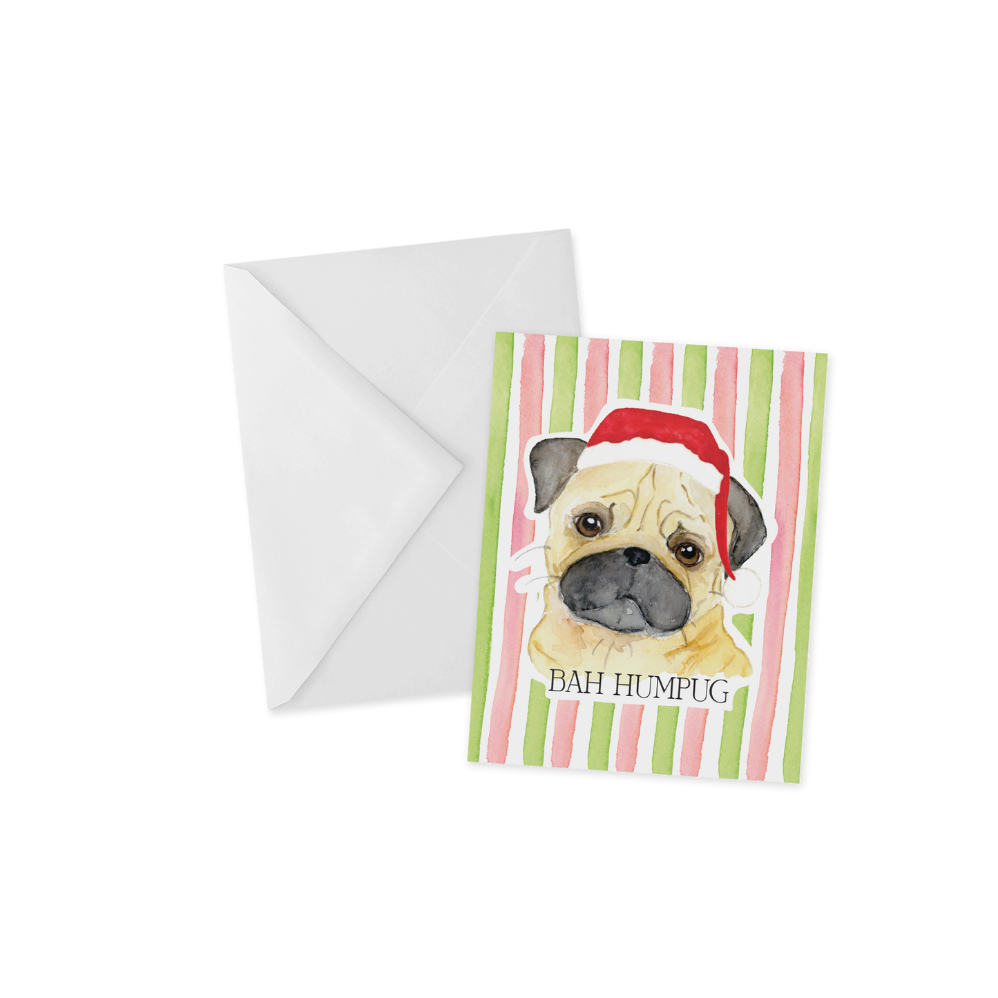 Bah Hum Pug, Funny Christmas Greeting Card