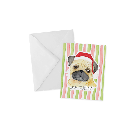 Bah Hum Pug, Funny Christmas Greeting Card