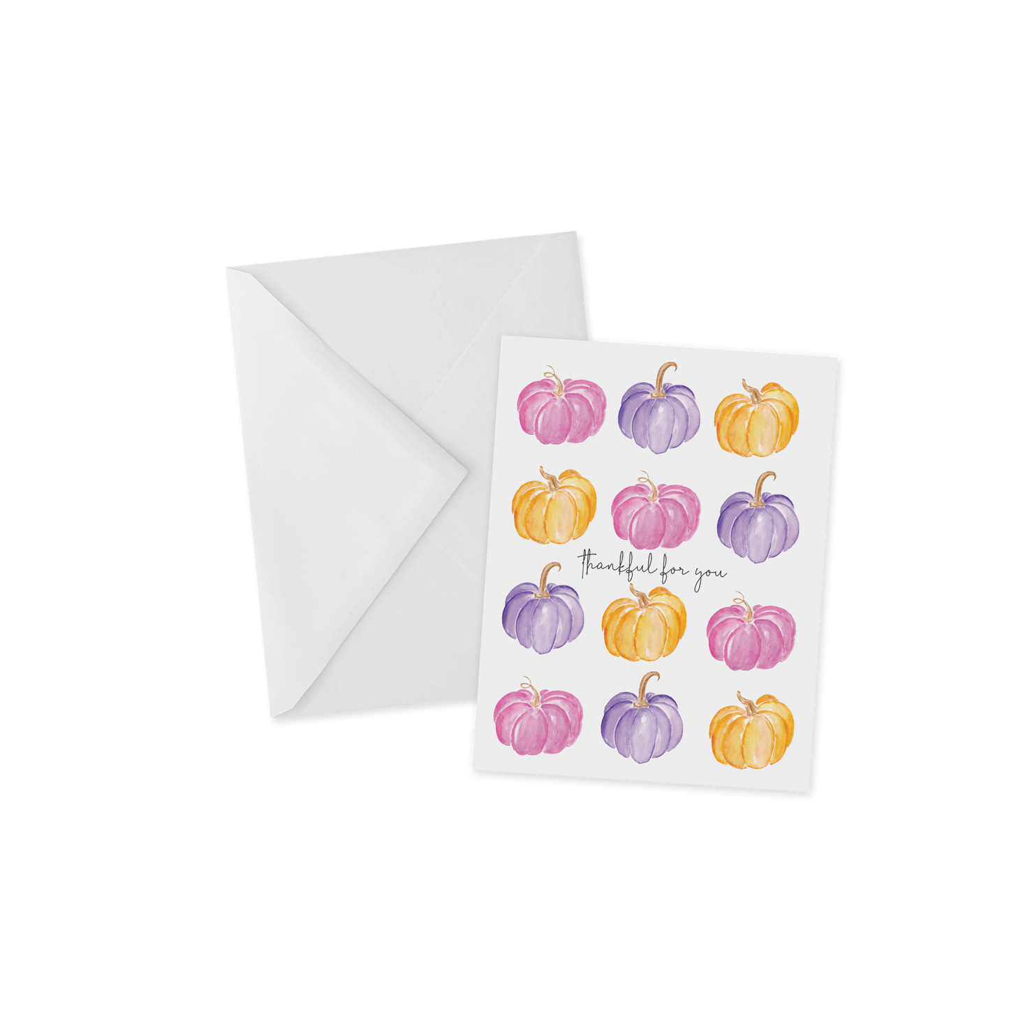 Colorful Pumpkins Thank You Card