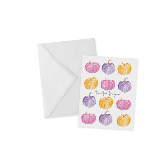 Colorful Pumpkins Thank You Card