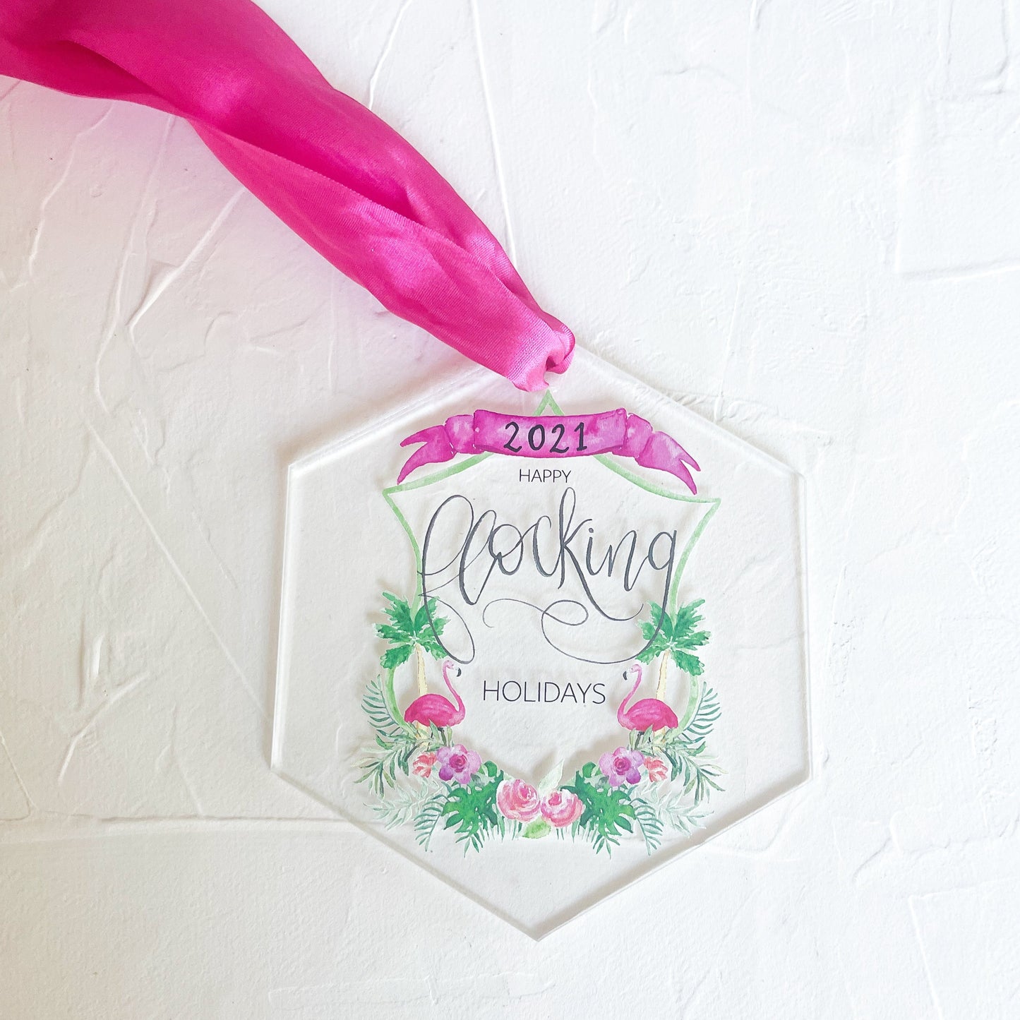 DISCONTINUED Happy Flocking Holidays Watercolor Ornament