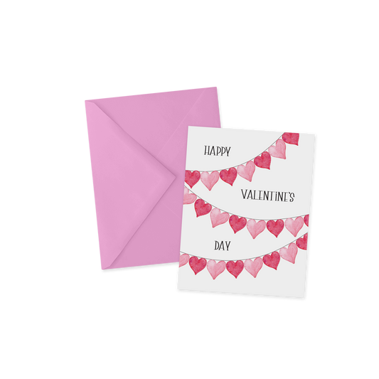 Heart Banner Valentine's Day Greeting Card