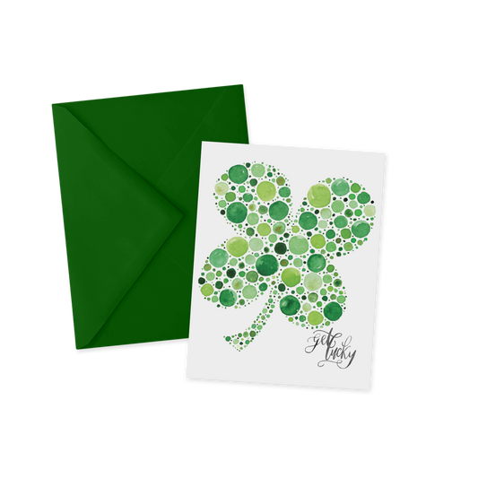 Pointillism Shamrock, St Patrick's Day Card, Everyday Card