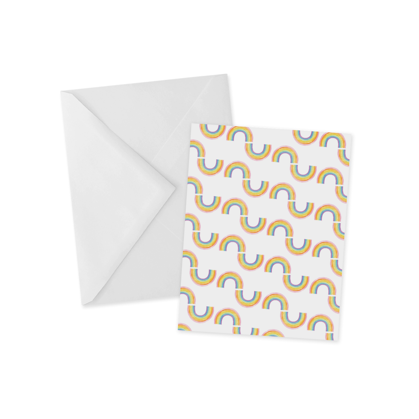 Retro Rainbow Pattern Greeting Card