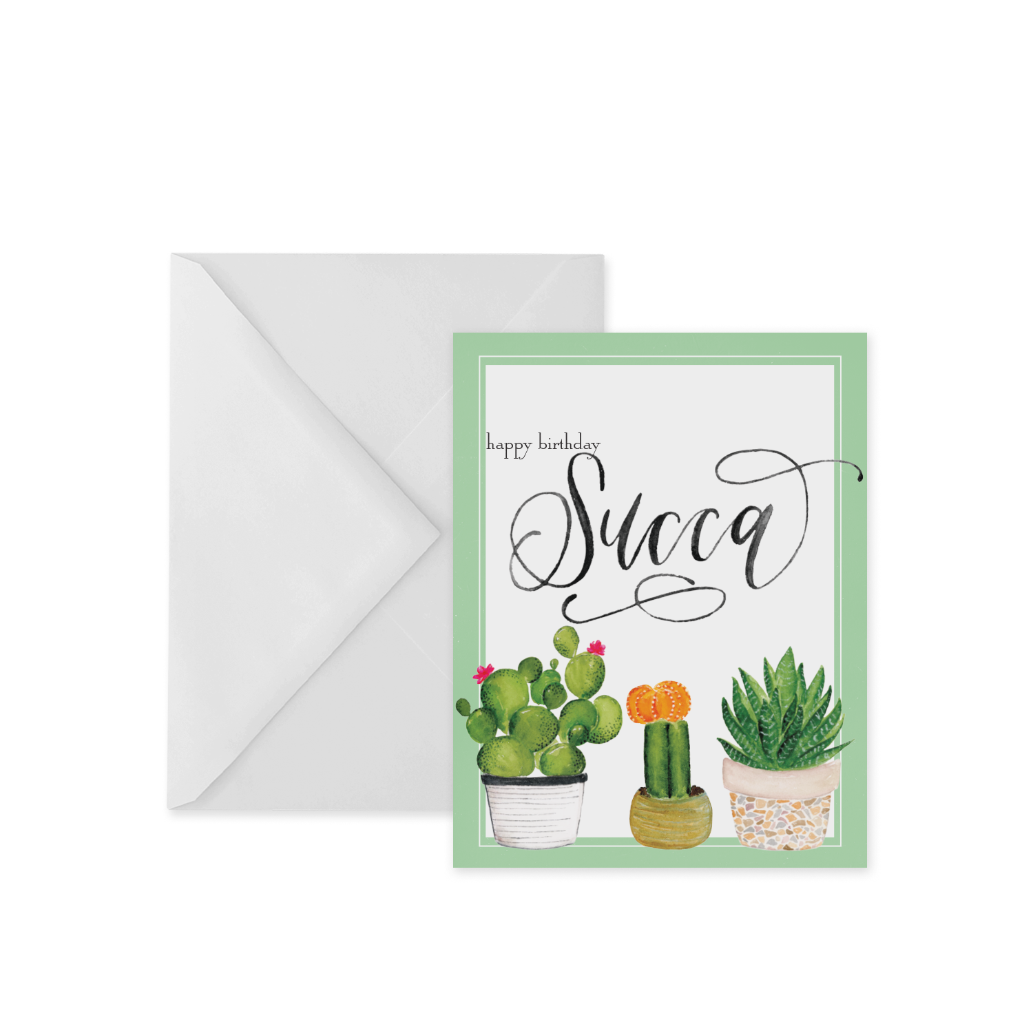 happy birthday succulent Happy Birthday Succa, Succulent Greeting Card – madpaperie