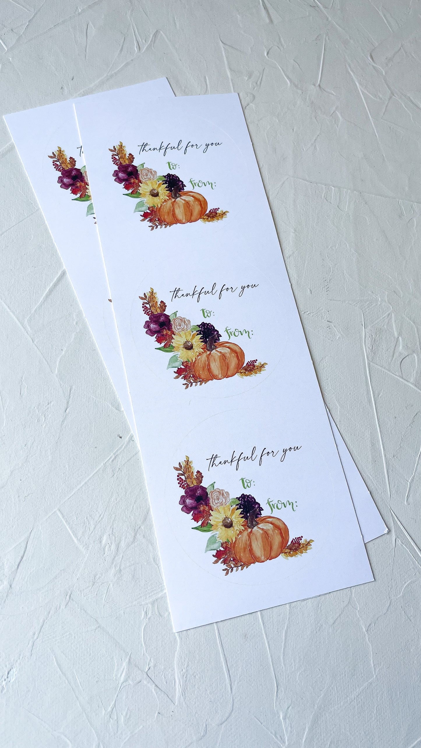 Thankful Pumpkin, Autumn Gift Tag Stickers