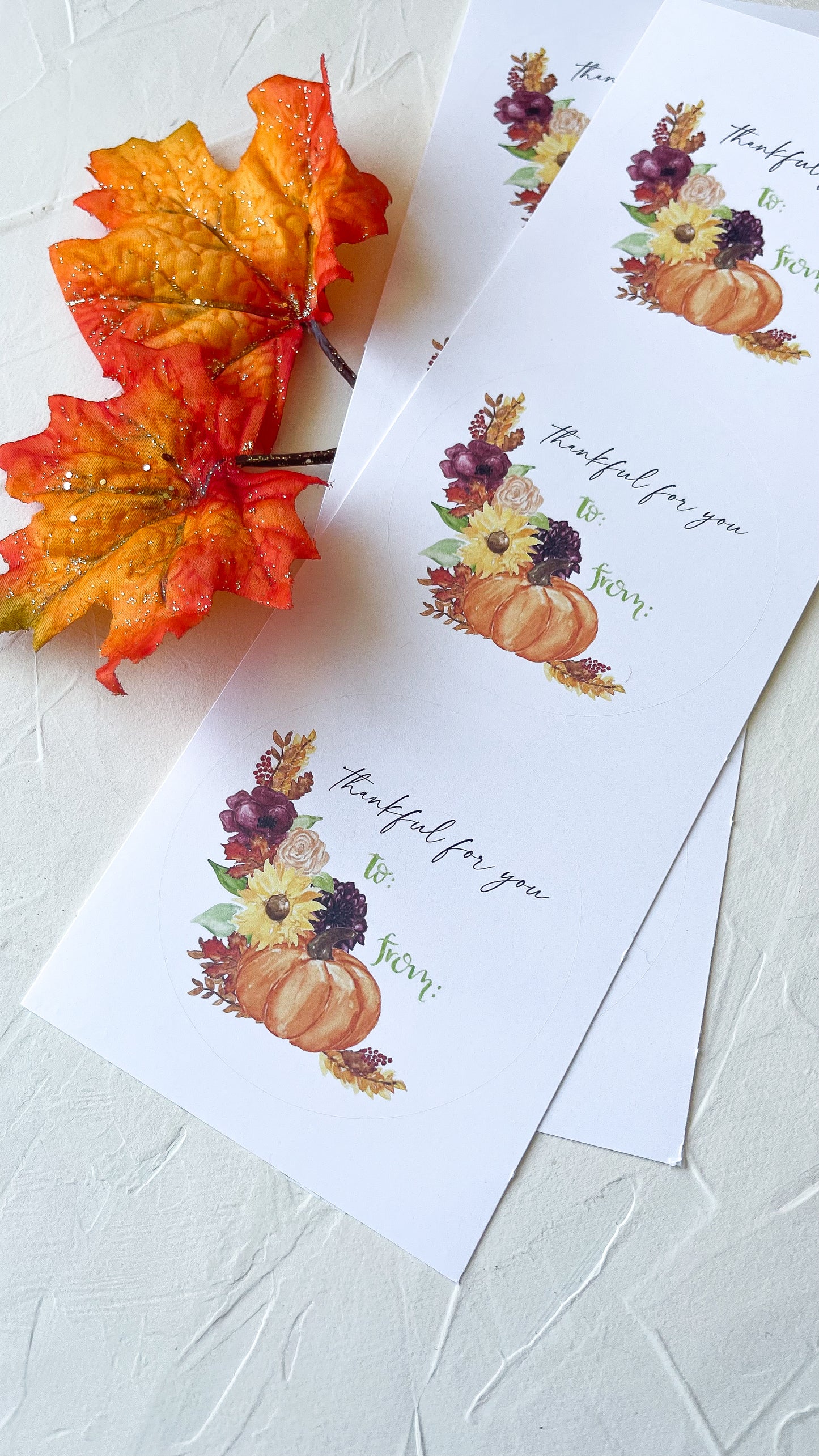 Thankful Pumpkin, Autumn Gift Tag Stickers