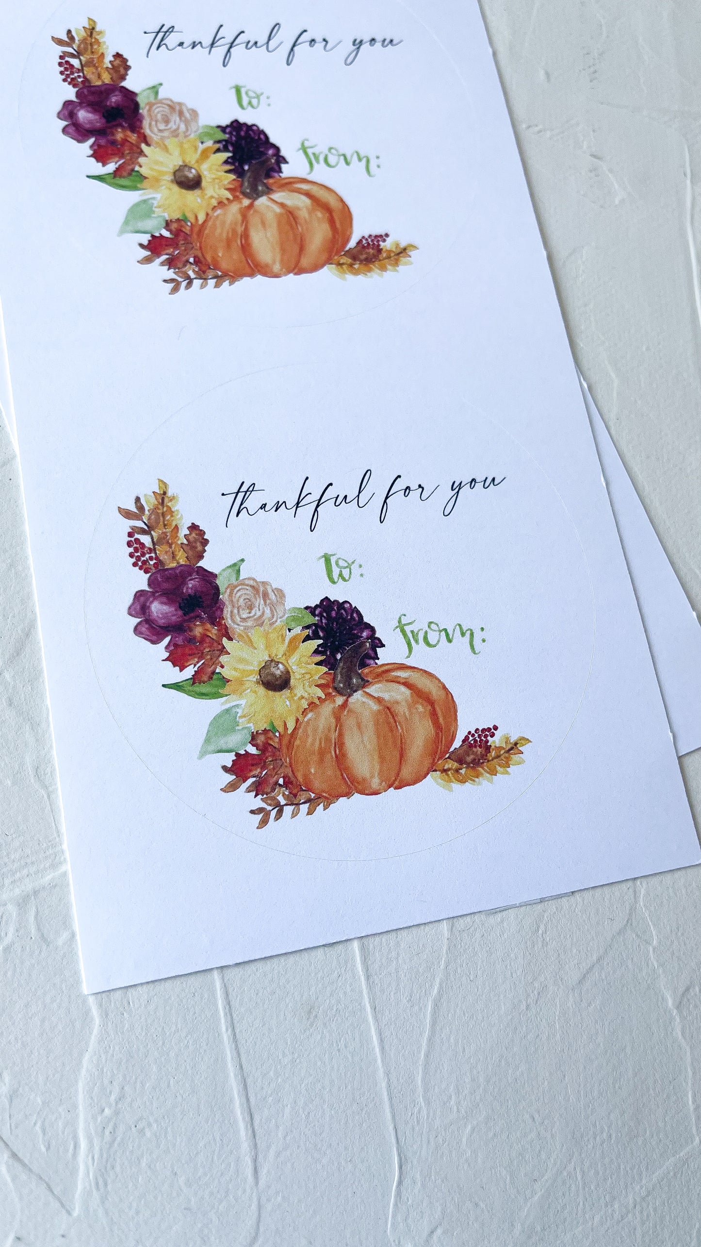 Thankful Pumpkin, Autumn Gift Tag Stickers