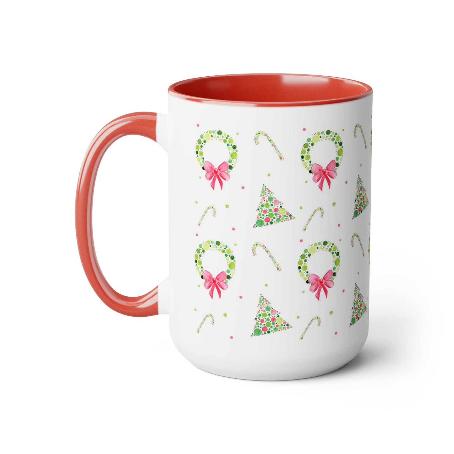 Merry Christmas Pointillism Inspired Ceramic Mug