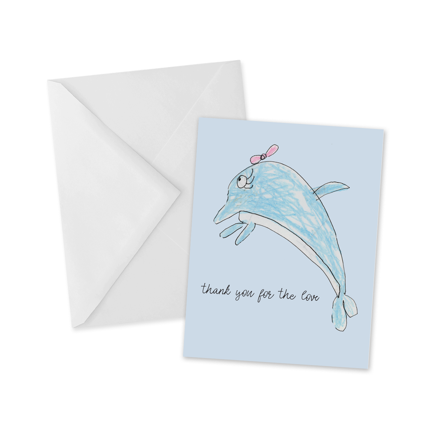 Happy Dolphin Thank You Card