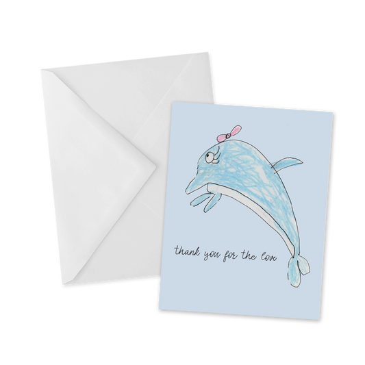 Happy Dolphin Thank You Card