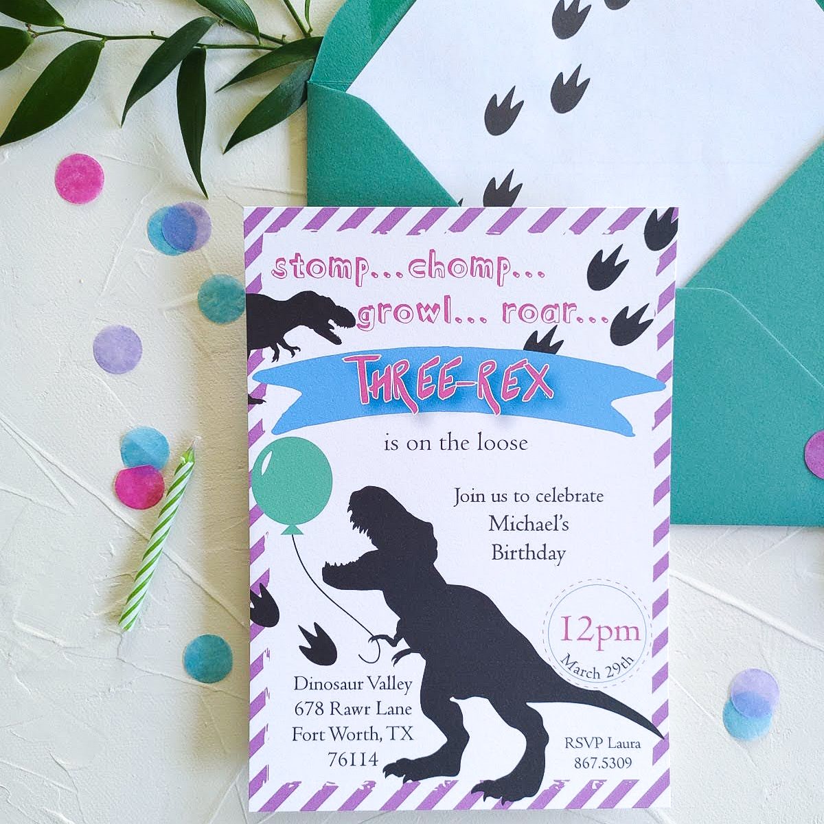 Dinosaur Birthday Party Invitation