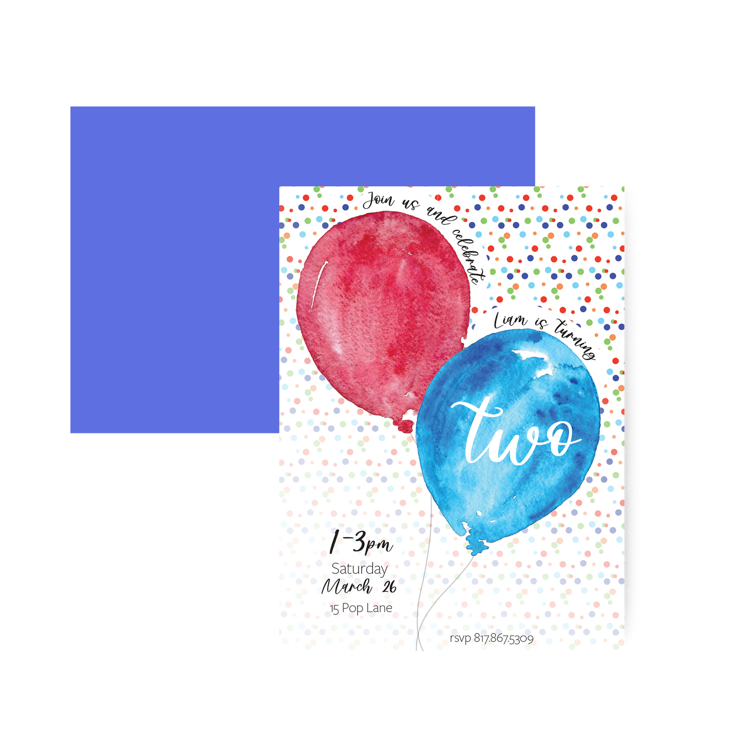 Birthday Balloons Party Invitation