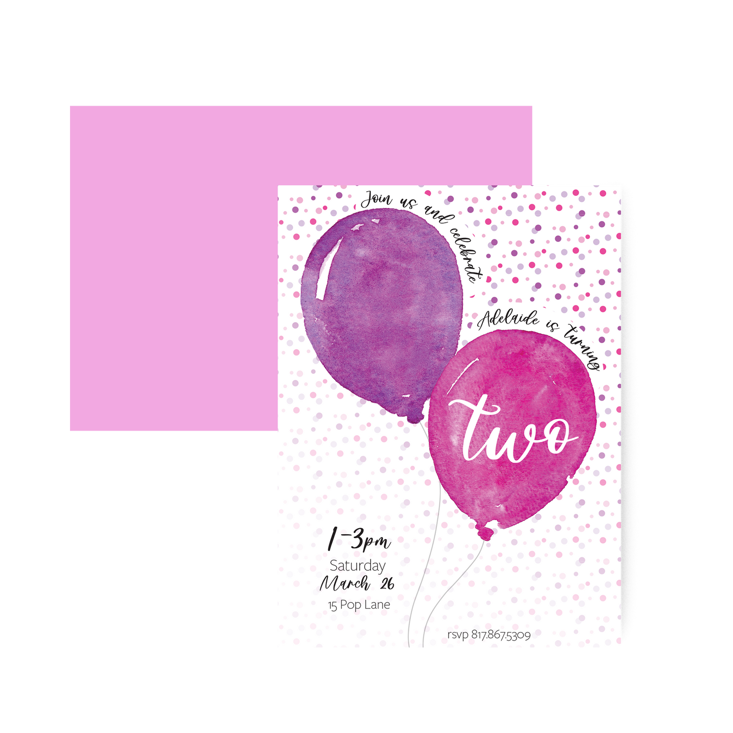 Birthday Balloons Party Invitation