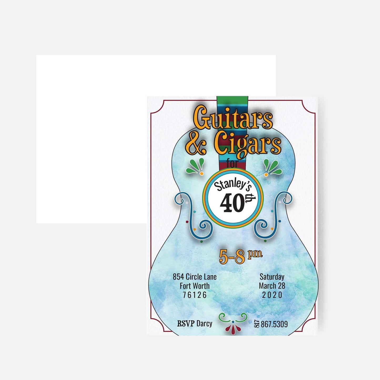 Guitars & Cigars Party Invitation