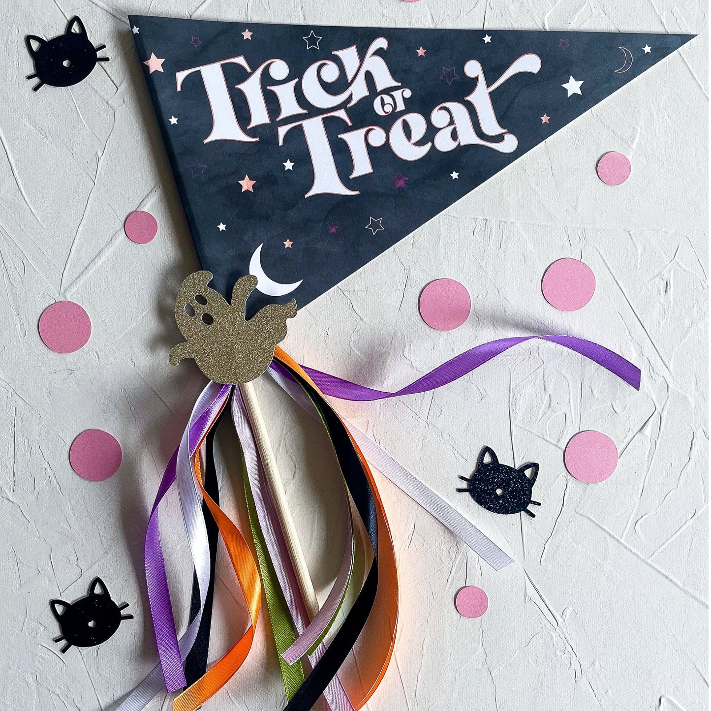 Halloween Party Flag, Party Pennant Flag, Trick or Treat Sign for Kids