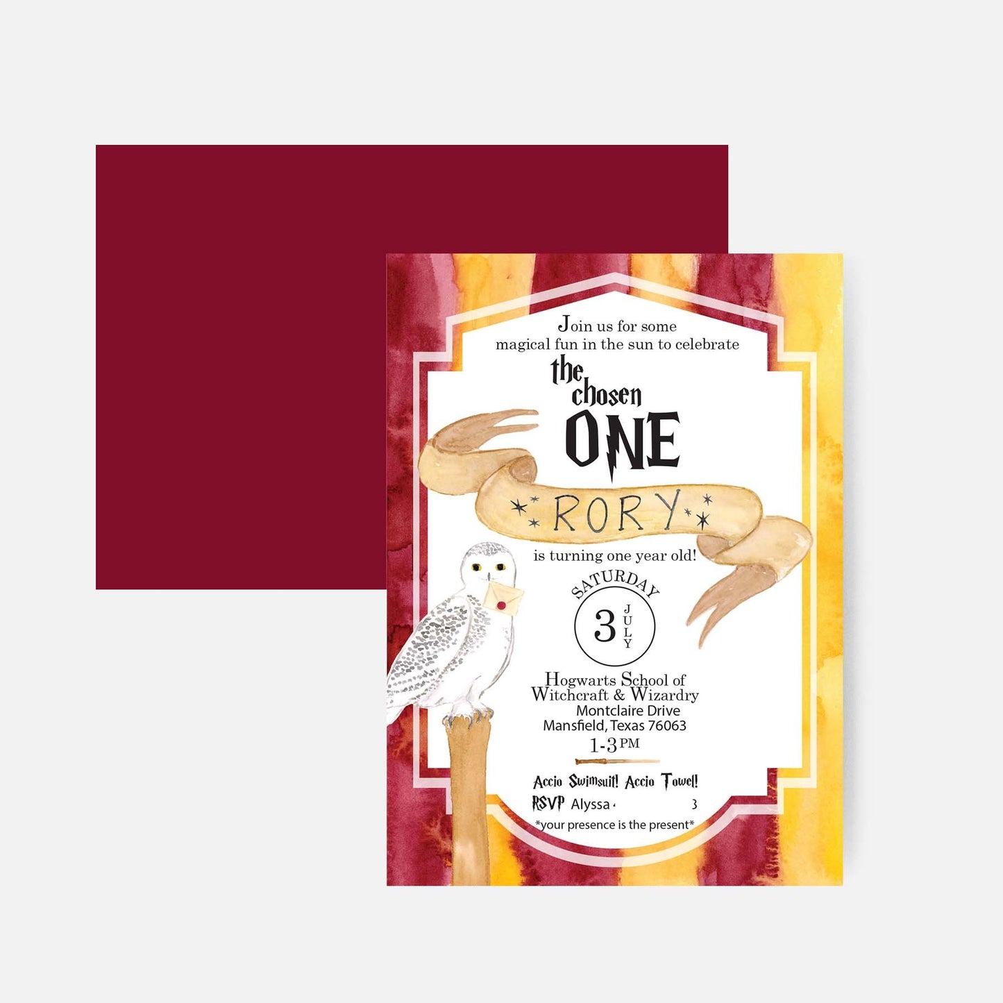 HP Inspired Magical Party Invitation