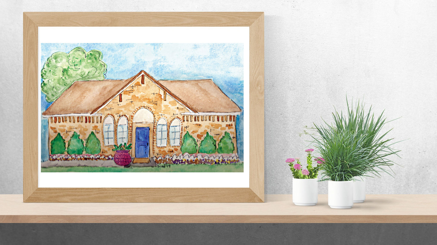 Custom Watercolor Home Portrait