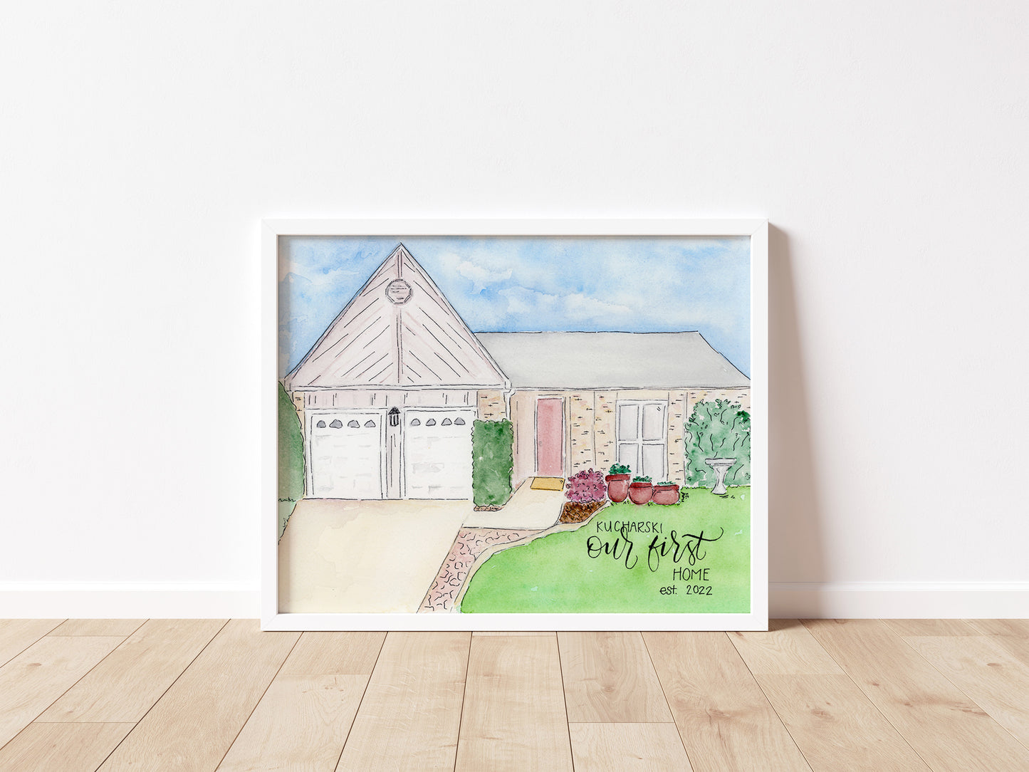 Custom Watercolor Home Portrait
