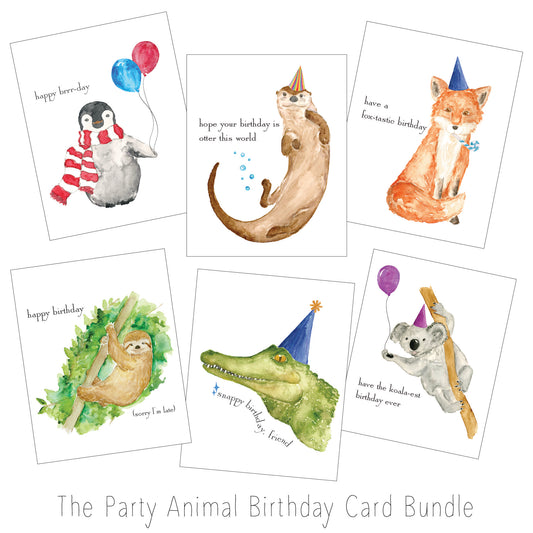 Party Animal, Wildlife Birthday Greeting Card Box