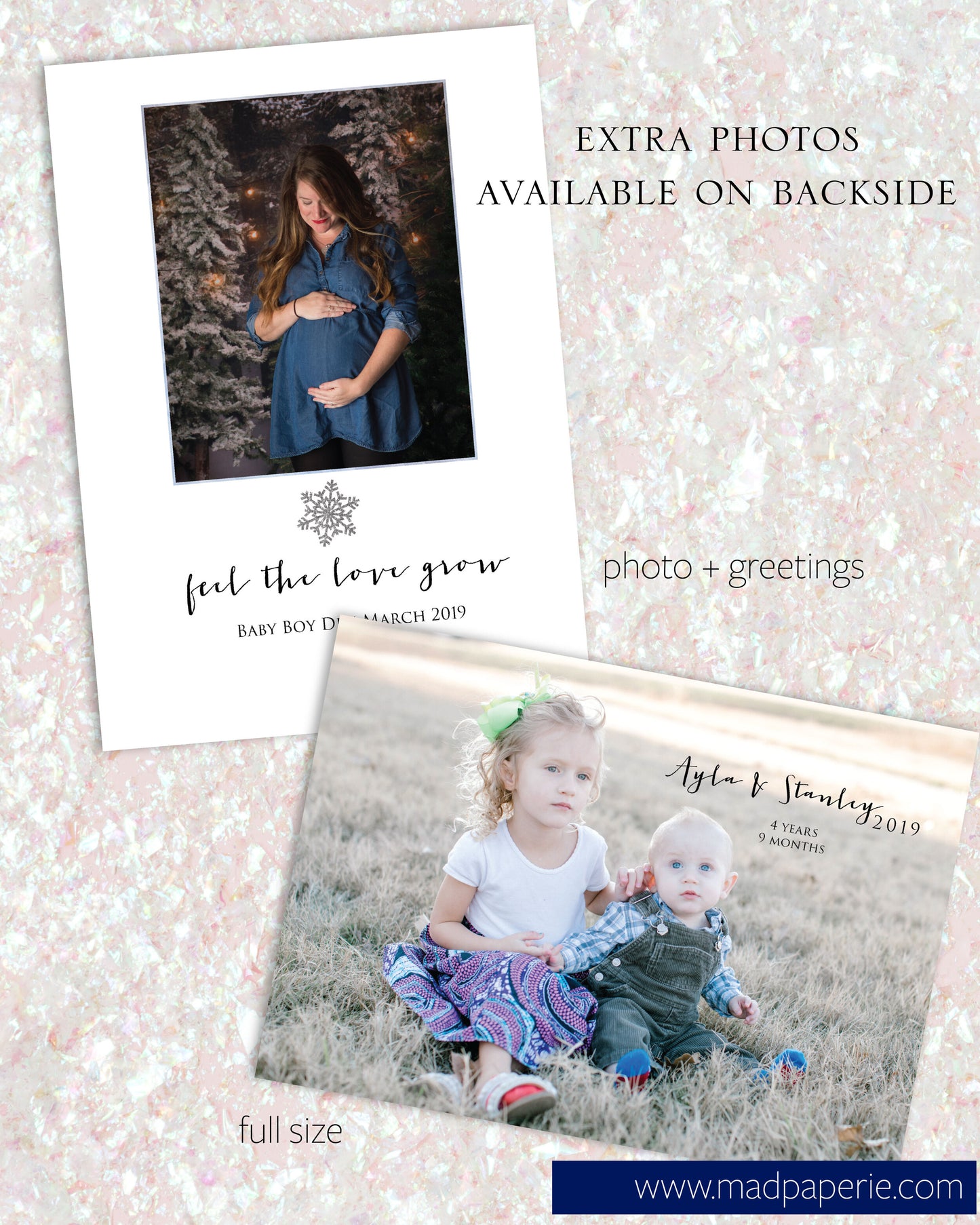 Winter Wonderland Blue Snowflake Holiday Photo Card