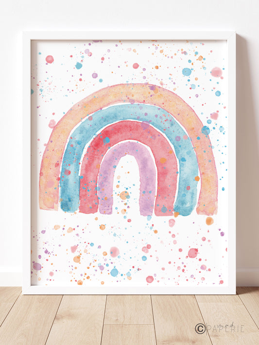 Simple Watercolor Rainbow, 8x10 Print
