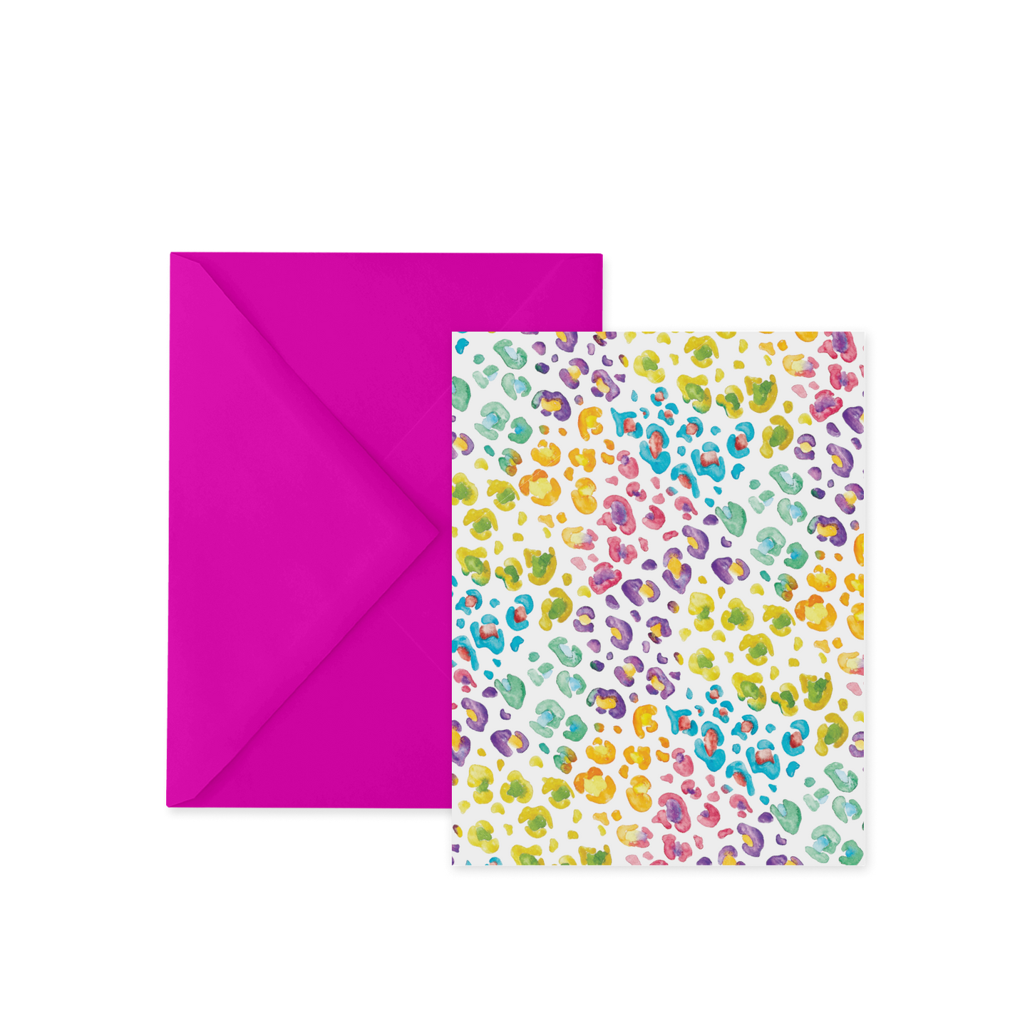 Rainbow Leopard Stationery, Set of 5 with Envelopes