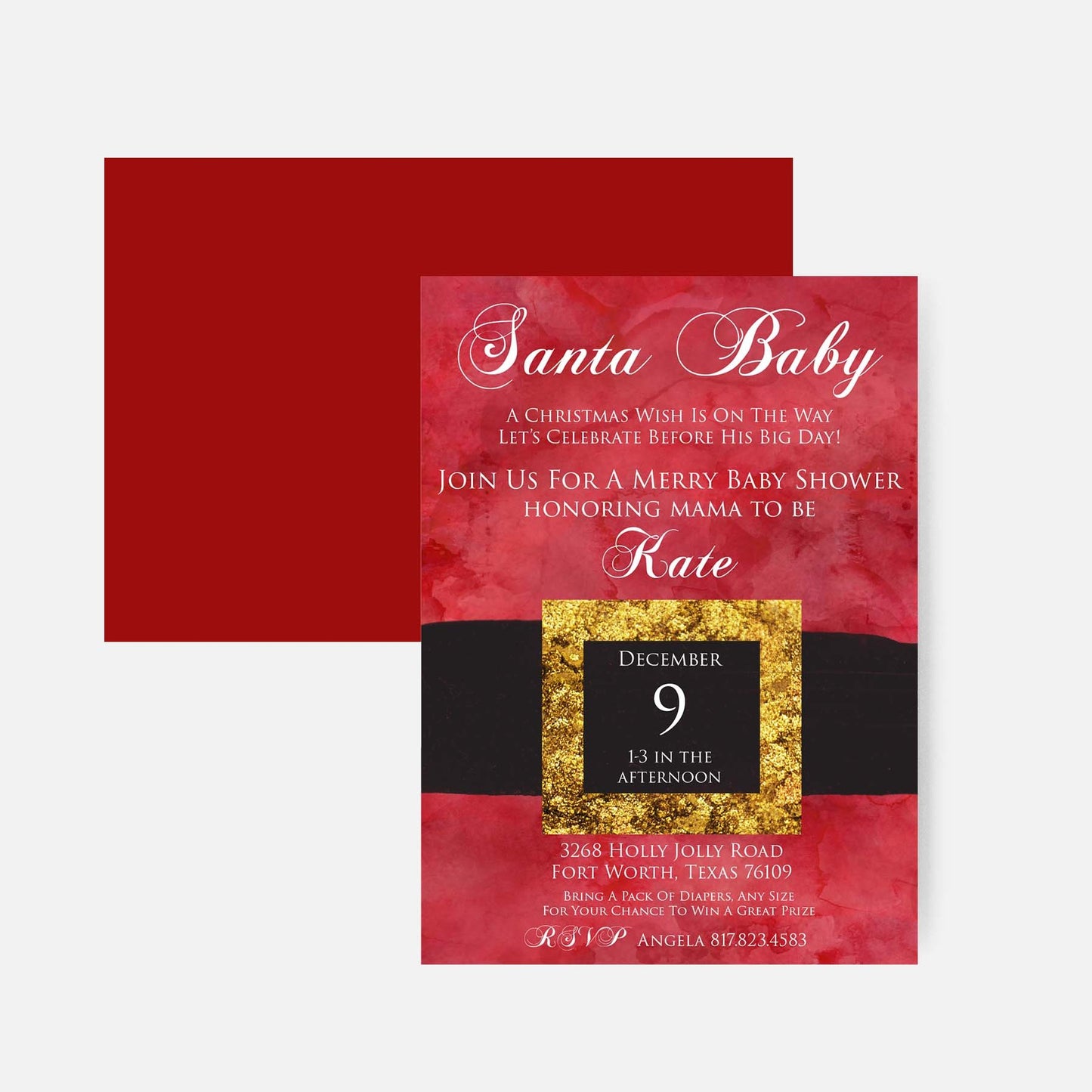 Santa Baby, Baby Shower Invitation