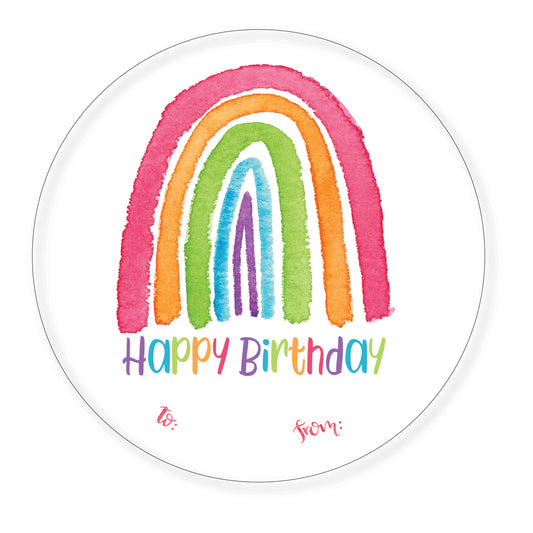 Birthday Rainbow Gift Tag Stickers, Set of 6