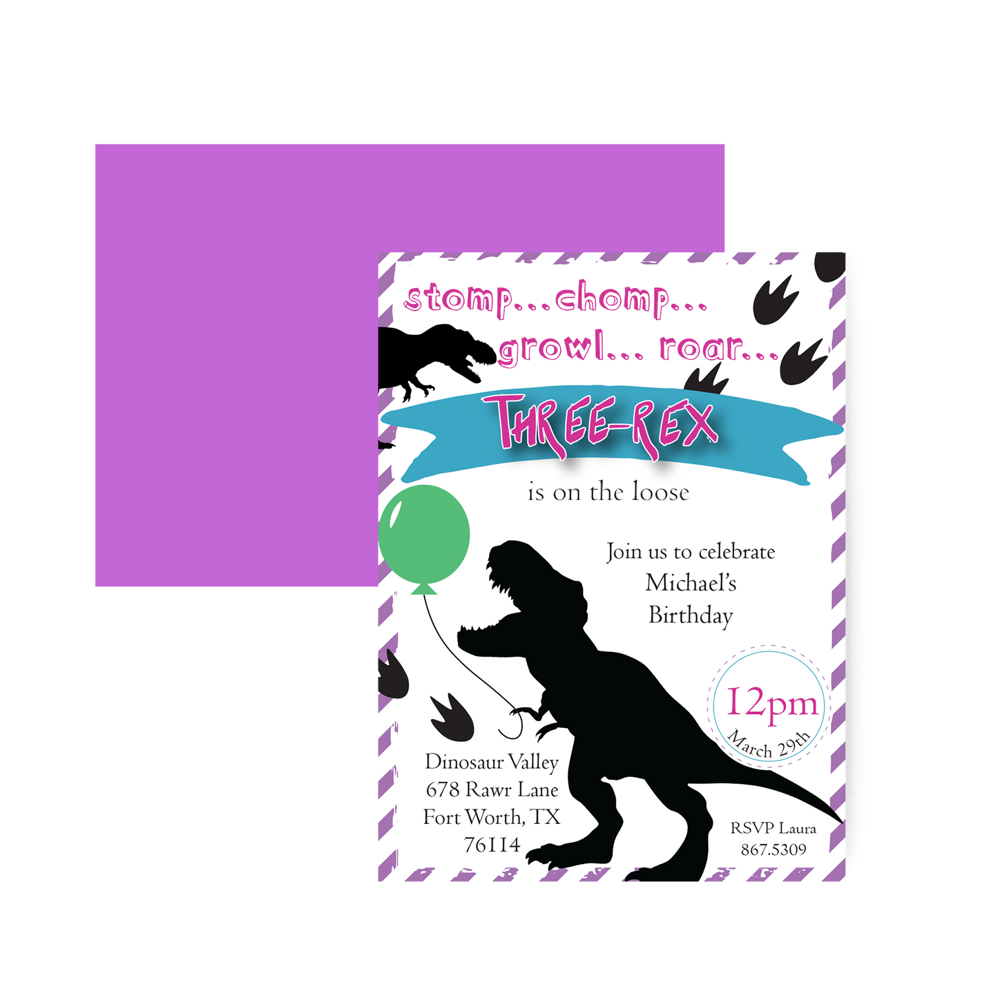 Dinosaur Birthday Party Invitation