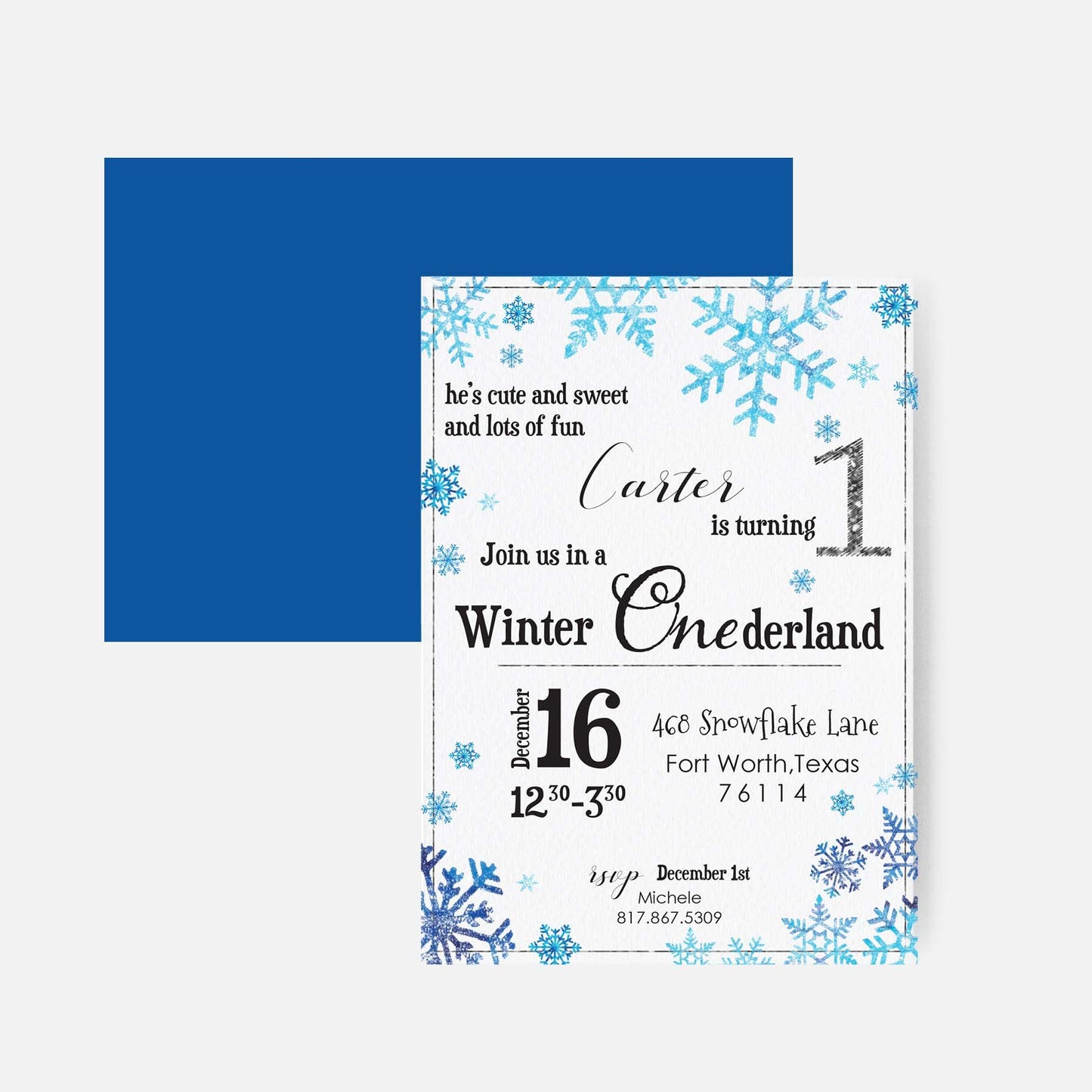Winter One-derland Birthday Invitation
