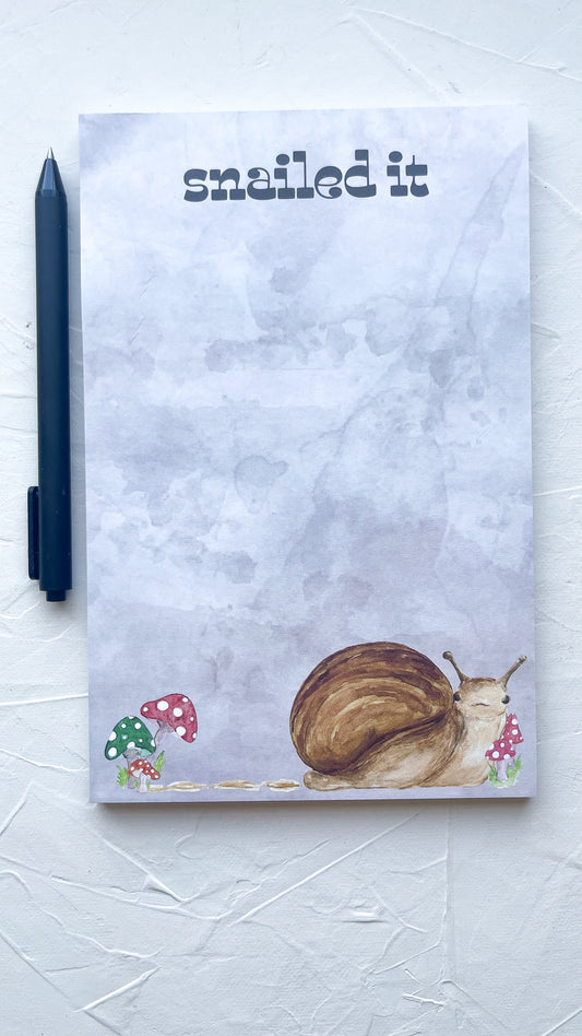 Snailed it Whimsical Watercolor Notepad