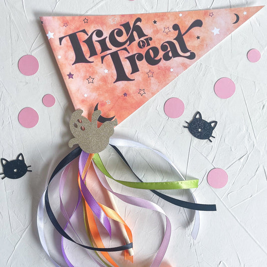 Halloween Party Flag, Party Pennant Flag, Trick or Treat Sign for Kids