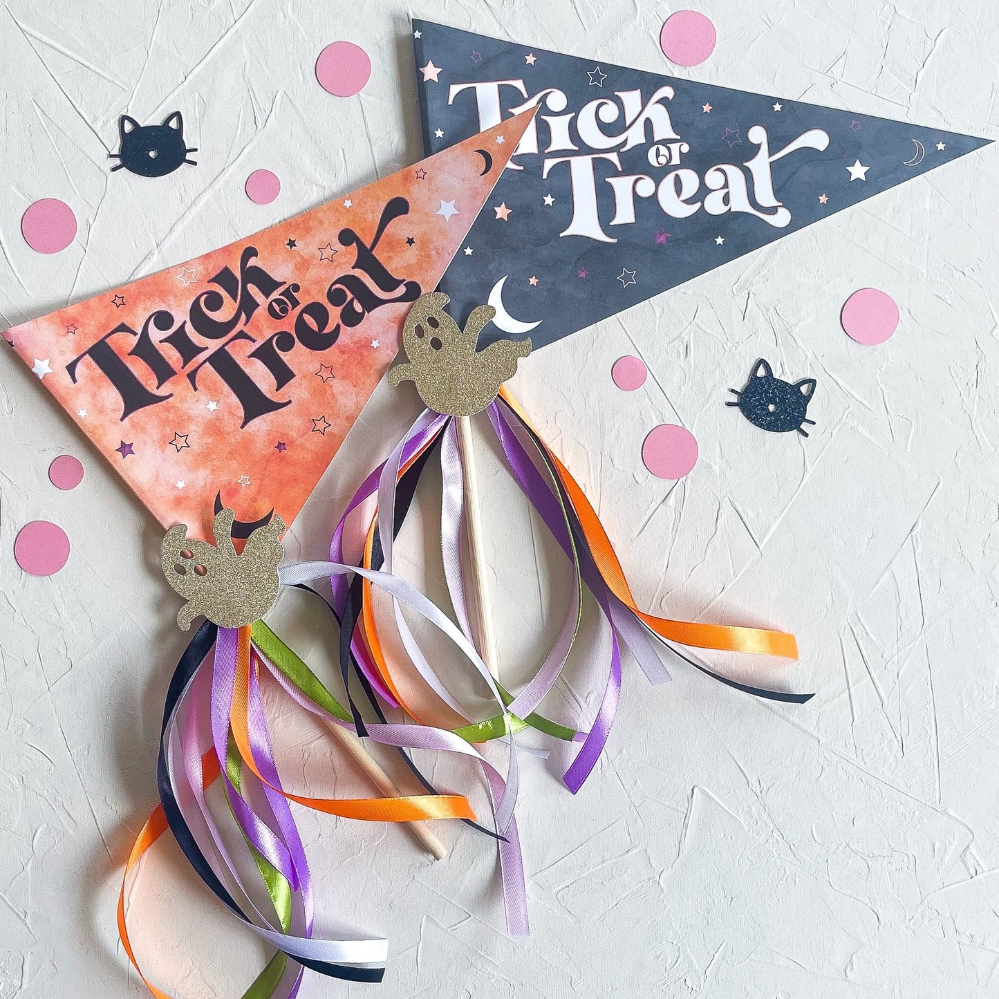 Halloween Party Flag, Party Pennant Flag, Trick or Treat Sign for Kids