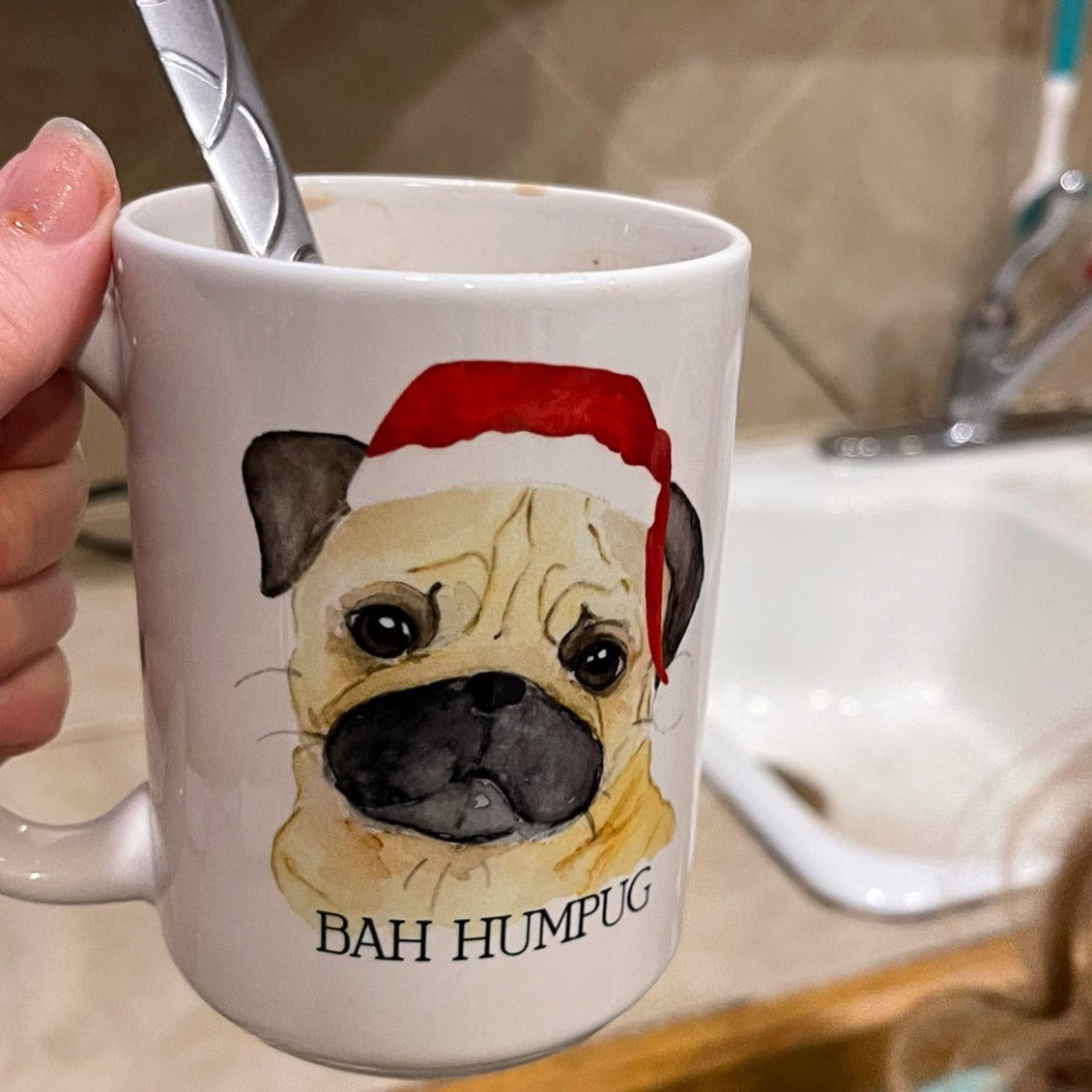 Bah Hum Pug, Holiday Ceramic Mug