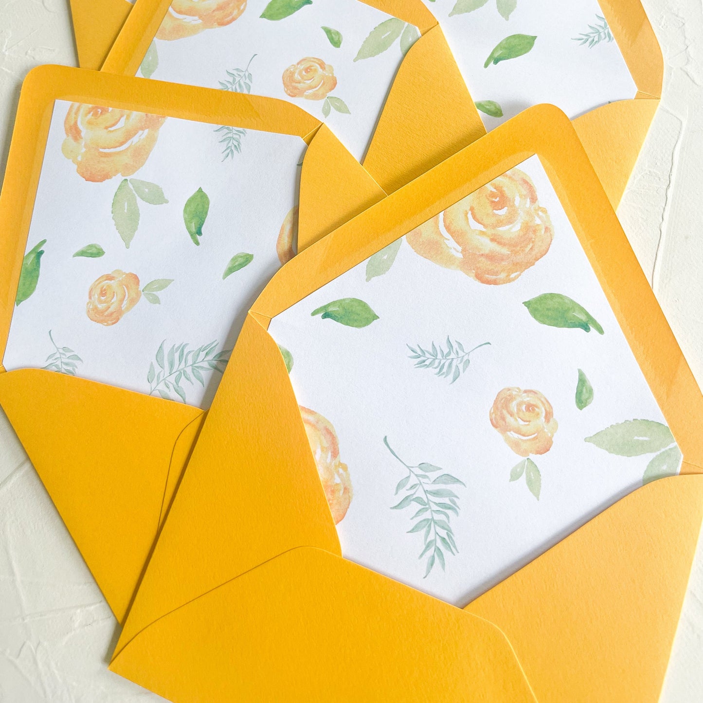 Yellow Rose of Texas Stationery Set, Set of 5 Notecards with Lined Envelopes
