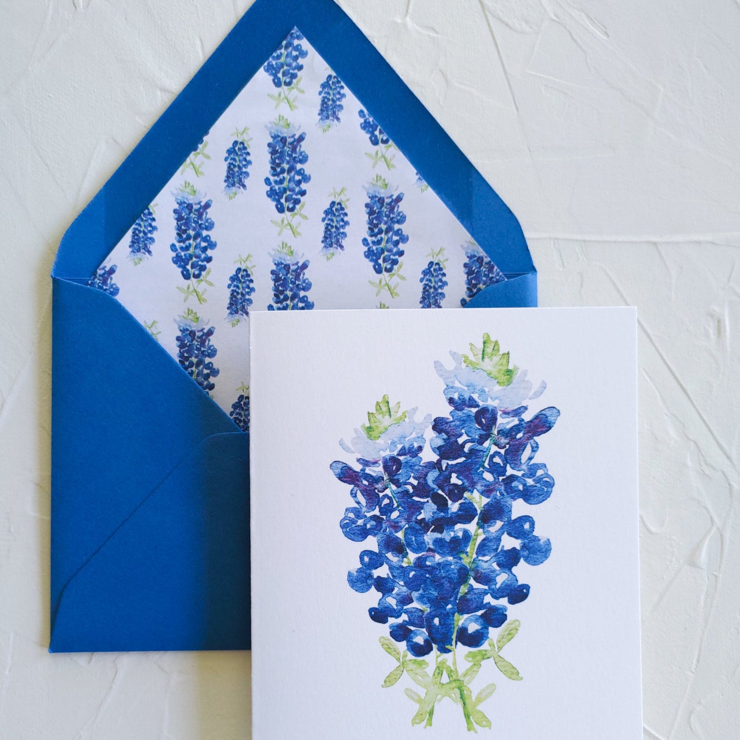 Texas Bluebonnet Watercolor Stationery, Set of 5