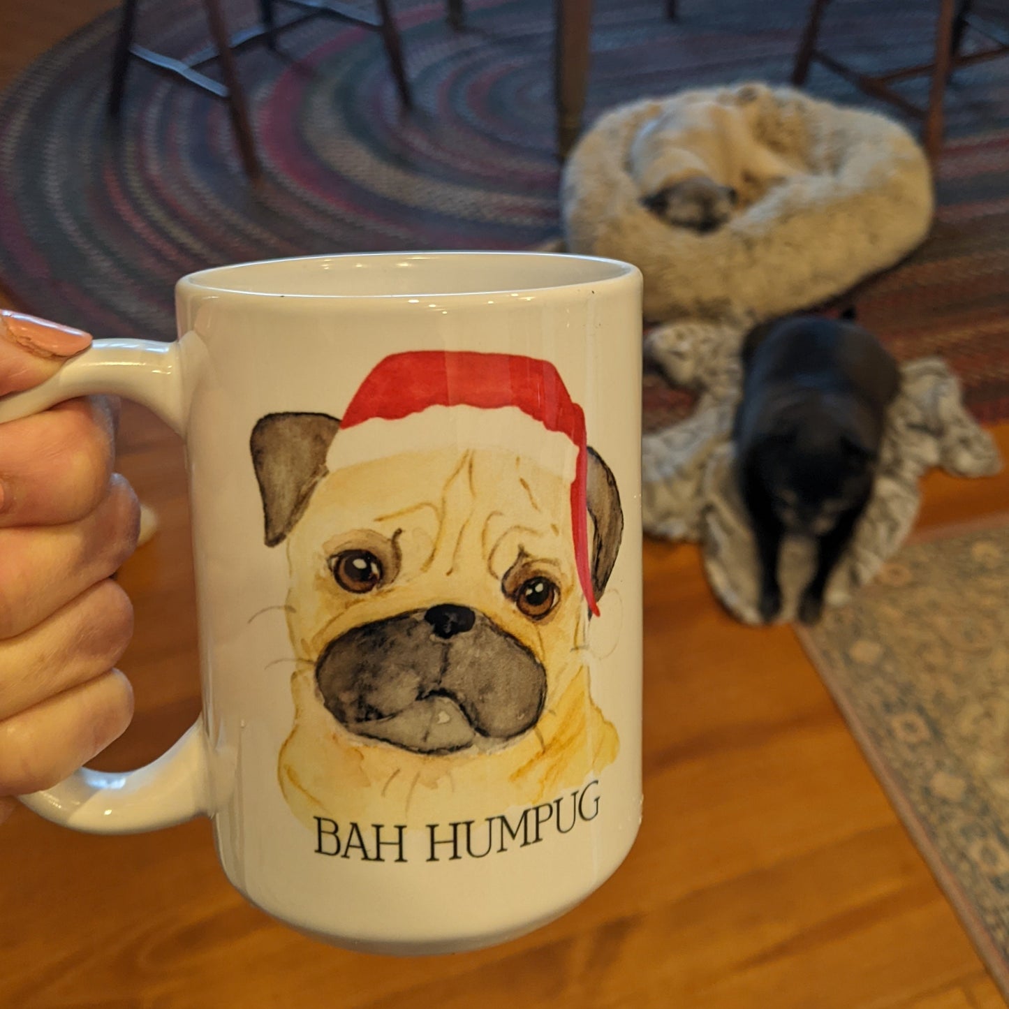 Bah Hum Pug, Holiday Ceramic Mug