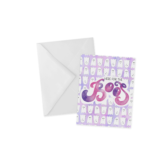 Here for the BOOS, Funny and Colorful Halloween Greeting Card