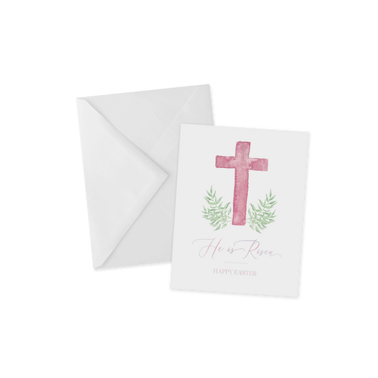 He is Risen, Easter Cross Greeting Card