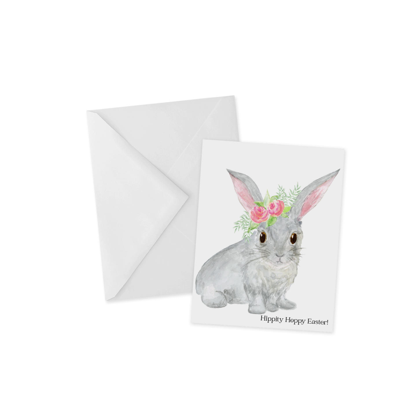 Hippity Hoppy Floral Easter Bunny Greeting Card