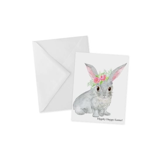 Hippity Hoppy Floral Easter Bunny Greeting Card