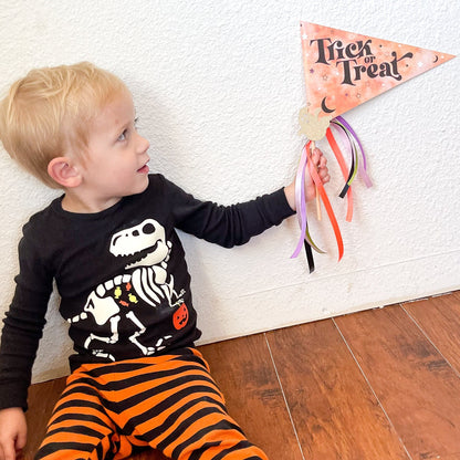 Halloween Party Flag, Party Pennant Flag, Trick or Treat Sign for Kids