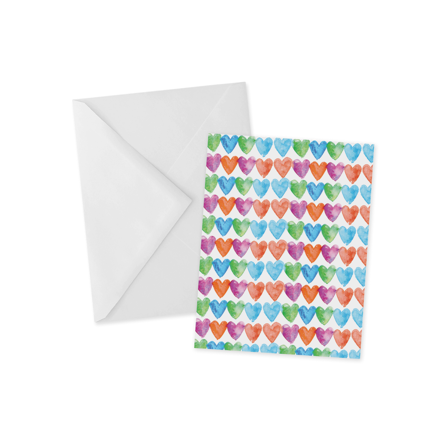 Rainbow Heart Pattern Everyday Greeting Card